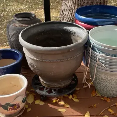 Outdoor Planters Ceramic, Plastic Hanging, and Pots