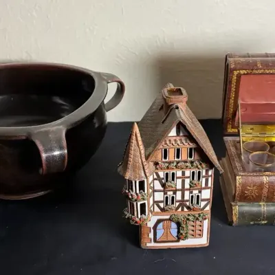 Bowl, Shot Glasses, and Candle Holder