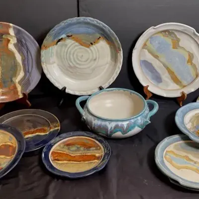 Cheryl Hebert Hand-Thrown Pottery Set 