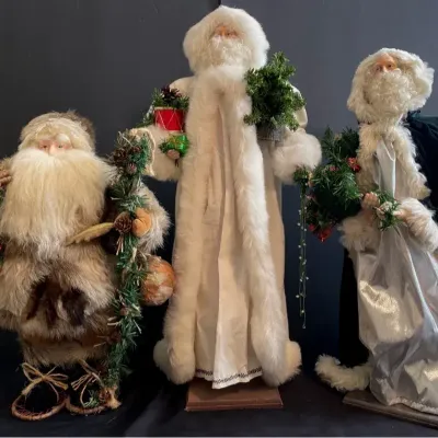 Handcrafted Whimsical Santa Figurines (3)