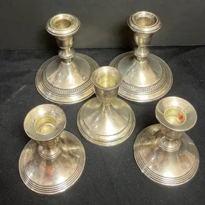 Sterling Silver Weighted Candle Holders