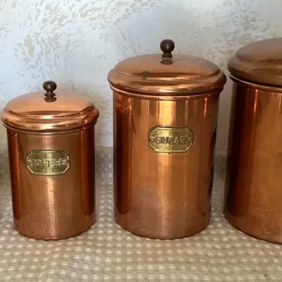 Vintage Copper Kitchen Canister Set-4