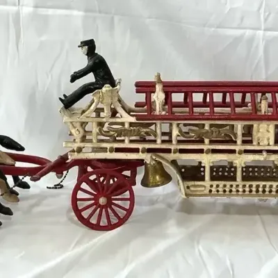 Vintage Horse-Drawn Fire Engine Wagon 