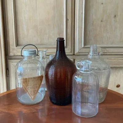 Vintage Glass Bottles & Jugs – Lot of 6