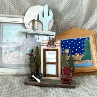  Southwest & Rustic Lodge Décor Collection – Framed Art, Key Cabinet & Wall Hooks