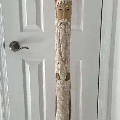Tall Wooden Santa Decor