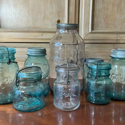 Vintage Ball Mason Jars & Horlick's Malted Milk Jar – Lot of 8