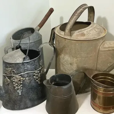 Lot Of 5 Vintage Watering Cans