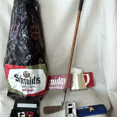 Vintage Advertising & Collectibles Lot – Schmidt’s Beer, Davega Golf Club, Star Trek Watch & Marlbor