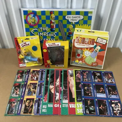 The Simpsons & WWE/WWF Wrestling Collectibles Lot