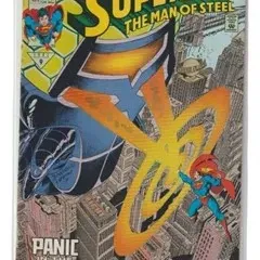 Superman: The Man of Steel #9 comic book, published by DC Comics in March 1992, housed in a protective plastic sleeve.