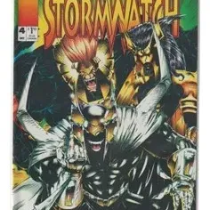 Image Comics StormWatch #4 comic book, published in October 1993, starring the Warguard and bagged for protection.