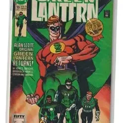 DC Comics Green Lantern #19, published in December 1991, featuring Alan Scott and bagged with a backing board.