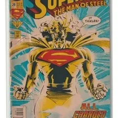 Copy of DC Comics' Superman: The Man of Steel #28, published in December 1993, housed in a protective plastic sleeve.