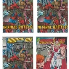 Set of four Youngblood comic books from Image Comics, including three copies of issue #4, circa 1990s.