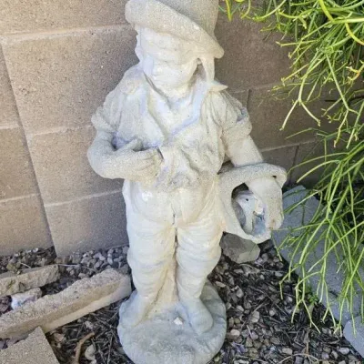 Standing Cement Garden Boy