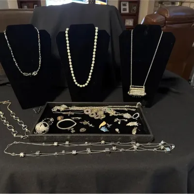 Assorted Silver Colored Costume Jewelry