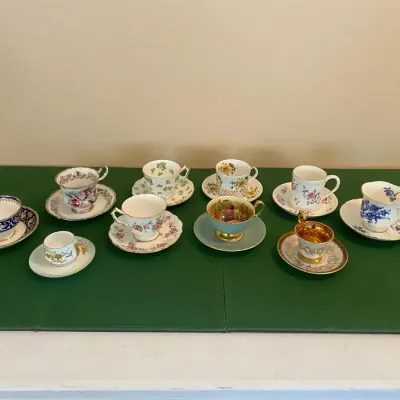 Ten Elegant Tea Cups And Saucers
