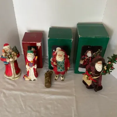 Two KSA Collectibles and Two Jamestown China Porcelain Santas