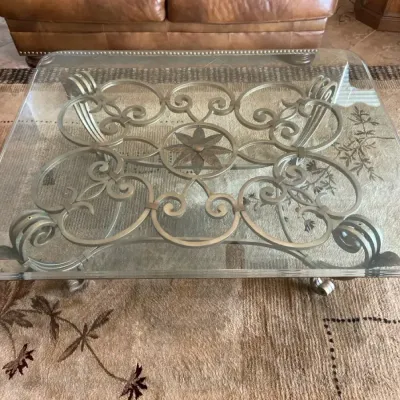 Floral Glass Coffee Table