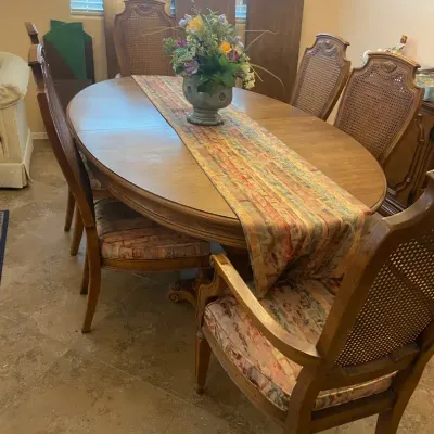 Solid Oak Dining Table, Six Chairs And More