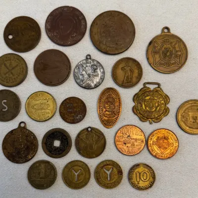 Collection Of Vintage Key Fobs, Watch Fob And Tokens