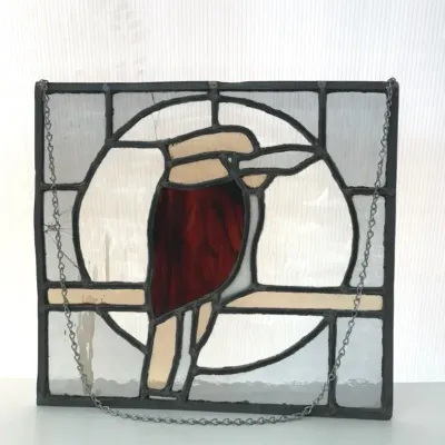 Vintage Handmade Stained Glass Hanging Panel