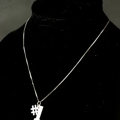 Sterling Silver Chain with Sterling #1 Pendant 