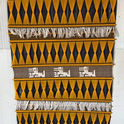 South American Woven Wool Tapestry, Decor, Wall Hanging