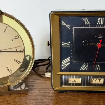 2 Vintage MCM Clocks, Lux & Westclox Tested - Working