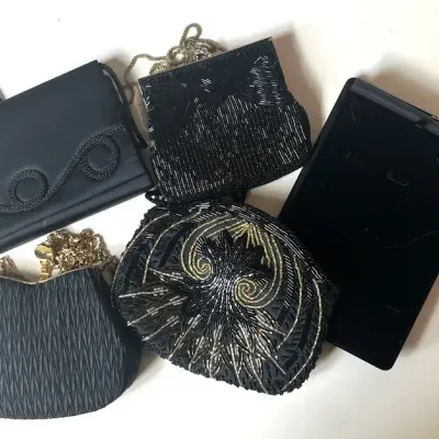 Beaded and Embellished Evening Bags (4) with Velvet Notepad Holder