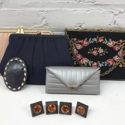 Vintage Floral Tapestry Needlepoint Purse, Moskowitz Clutch, +