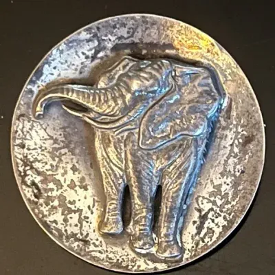 Sterling Silver Dimensional Elephant Brooch