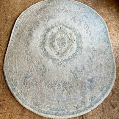 Large Khalabar India Oval Hand Woven Wool Pile Area Rug