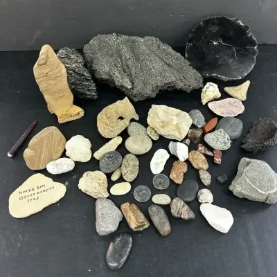 Various Rocks and Lava Flow Specimen