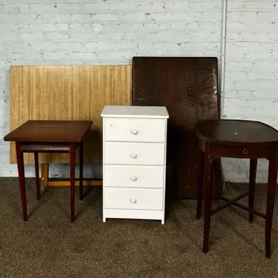 Project Furniture Group w/ Quartersawn Oak Tabletop, Tables, Small Bedside Chest