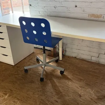 IKEA Modular Office Desk Setup W/ Vika Alex Drawer Unit & Jules Chair