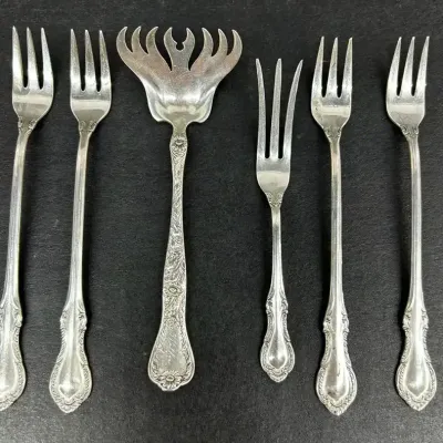 Sterling Silver Sardine Fork, Lemon Fork and Cocktail Forks