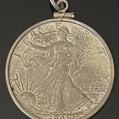 1941 Walking Liberty Silver Half Dollar Pendant 