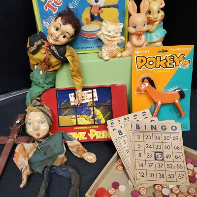 Pokey, Puppets, Walking Drummer Teddy Vintage Lot