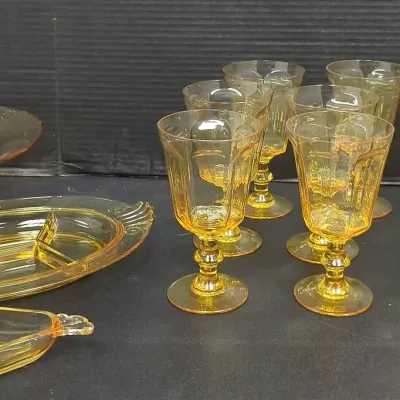 Heisey Empress And Lenox Amber Glassware