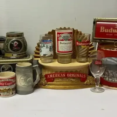 Vintage Anheuser-Busch Budweiser Barware/ Bar items , 2 Collector Mugs with Boxes 