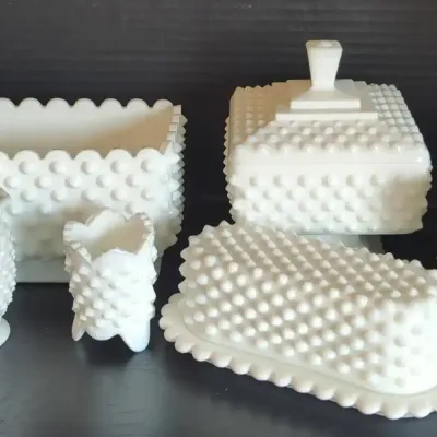 Hobnail Milk Glass Collection 14