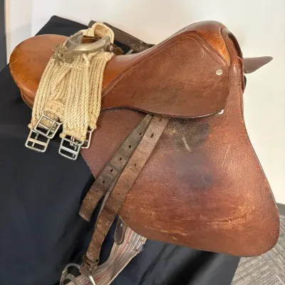 Bona Allen Horse Saddle, Cord Girth, and Spur