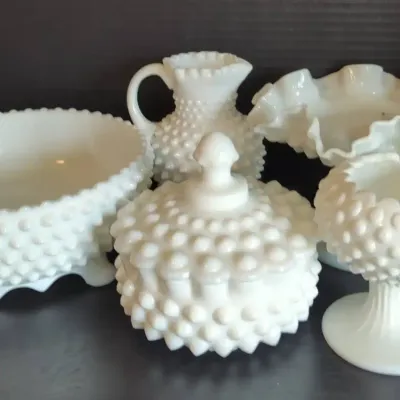 Hobnail Milk Glass Collection 10