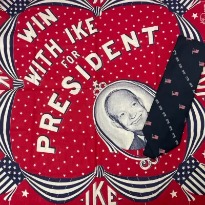 Vintage “I Like Ike” Campaign Scarf/Bandana, Vintage JCPenny Bicentennial Tie
