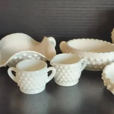 Hobnail Milk Glass Collection 12