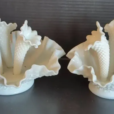 Vintage Hobnail Epergnes by Fenton