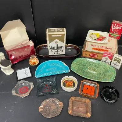 MCM Ashtrays, Advertisement Ashtrays, Empty Tobacco/Cigarette Boxes