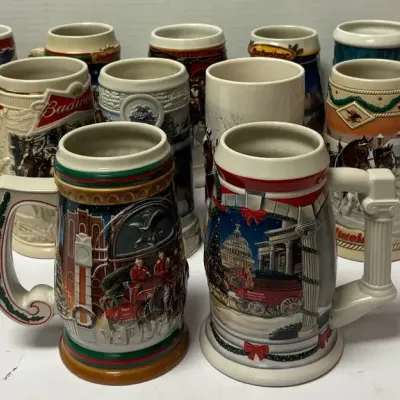 Vintage Anheuser-Busch Collector Beer Steins plus Three Collectable Steins
